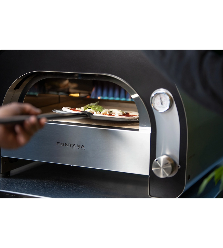 FORNO PIZZA A GAS FONTANA "MAESTRO 60" COLORE ANTRACITE 2 PIZZE