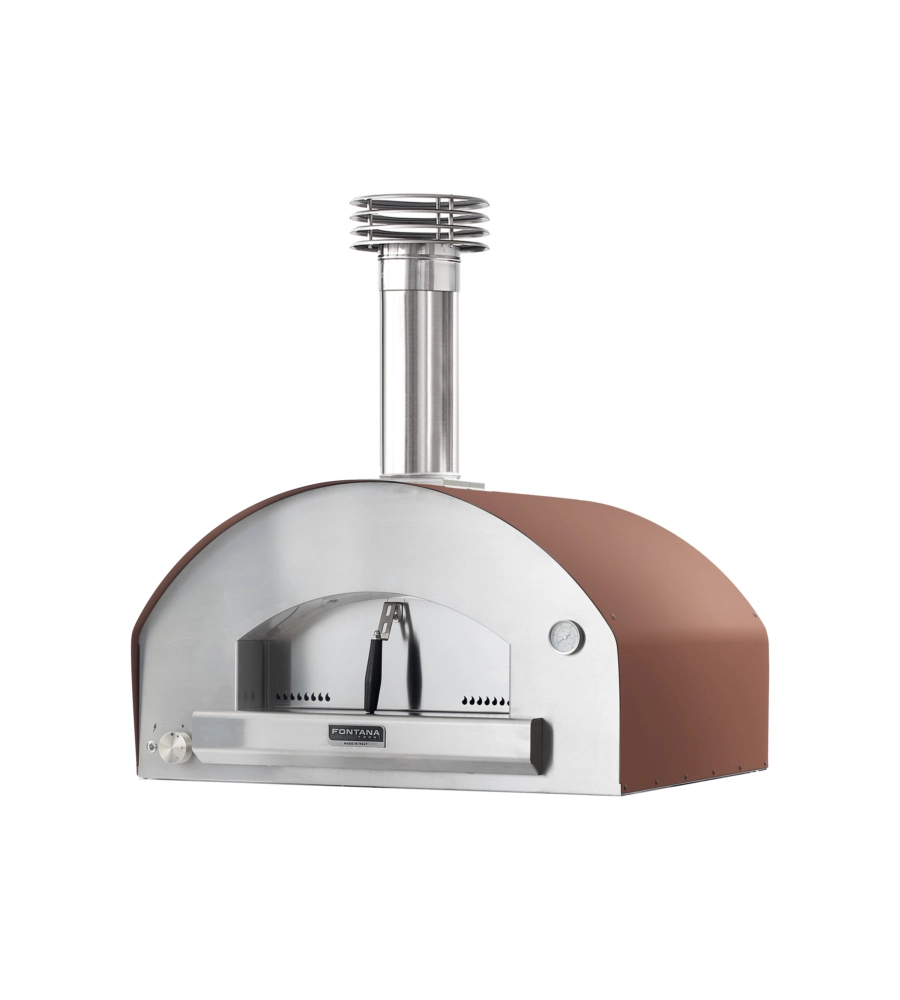 FORNO PIZZA A GAS FONTANA "MANGIAFUOCO" COLORE ROSSO 4 PIZZE