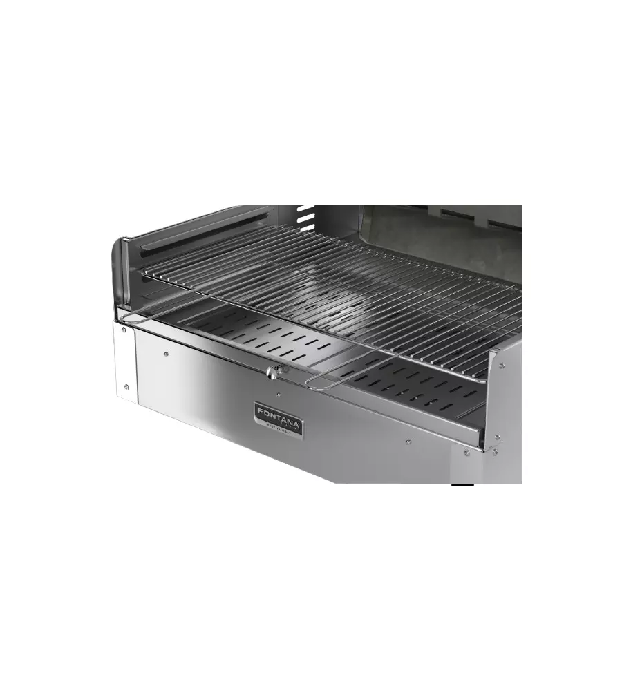 BARBECUE A LEGNA O CARBONELLA FONTANA "TIRRENO APPOGGIO" COLORE ACCIAIO E GRIGLIA 80X40