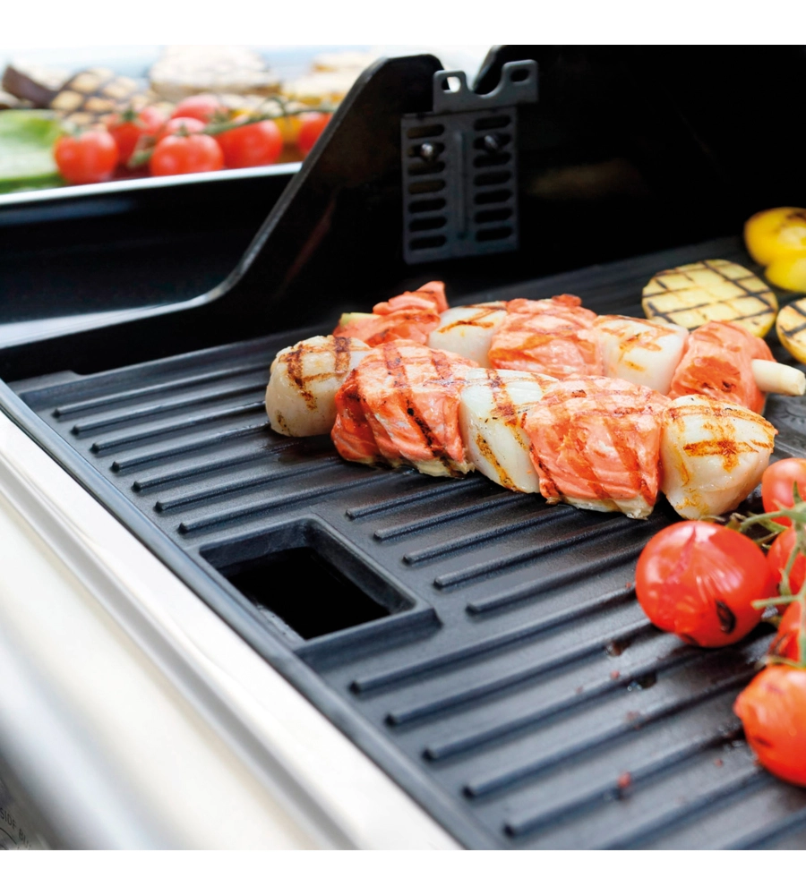 BARBECUE A LEGNA FONTANA "TIRRENO APPOGGIO" COLORE ACCIAIO E GRIGLIA 80X40