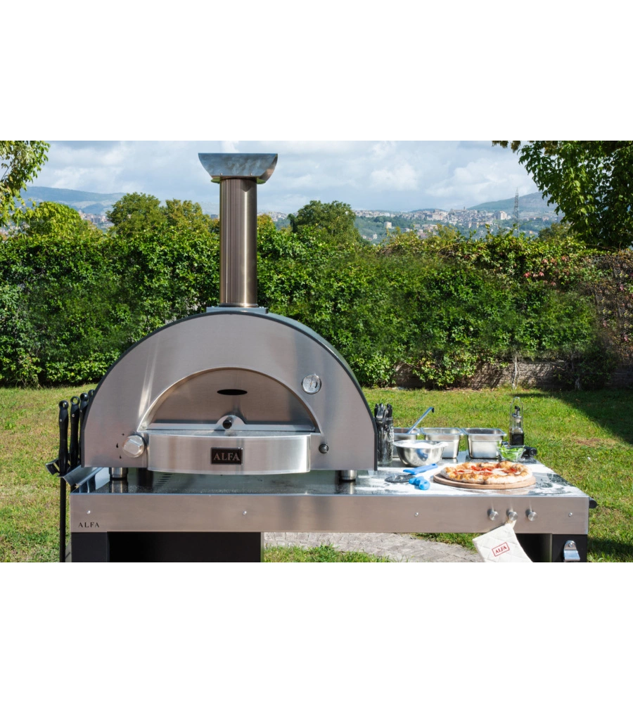 FORNO PIZZA A GAS ALFA "CLASSICO" COLORE NERO 2 PIZZE