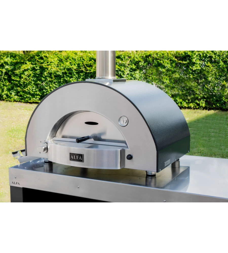 FORNO PIZZA A GAS ALFA "CLASSICO" COLORE NERO 2 PIZZE