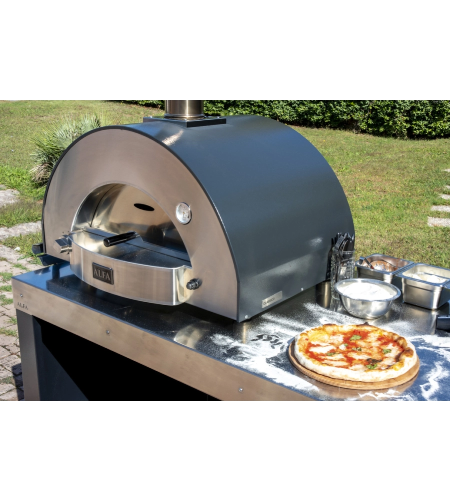 FORNO PIZZA A GAS ALFA "CLASSICO" COLORE NERO 2 PIZZE