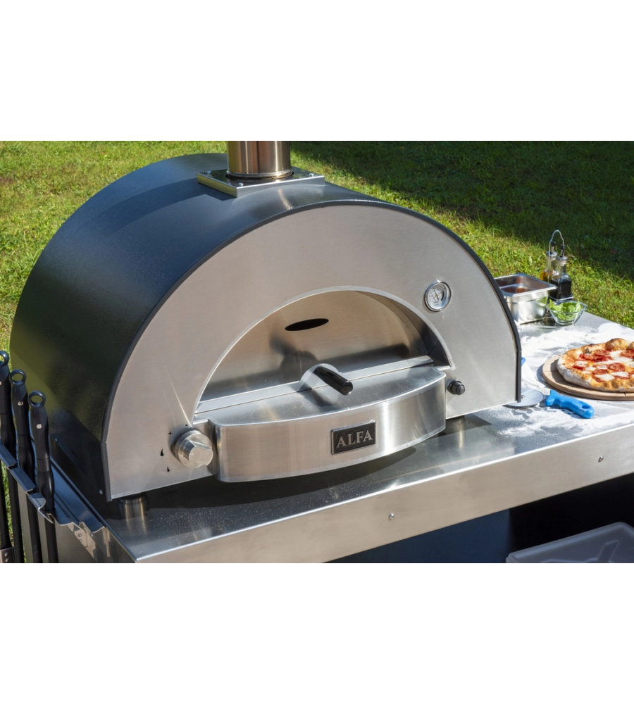 FORNO PIZZA A GAS ALFA "CLASSICO" COLORE NERO 2 PIZZE