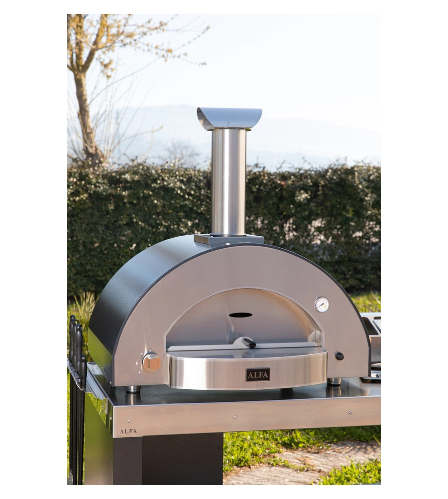 FORNO PIZZA A GAS ALFA "CLASSICO" COLORE NERO 4 PIZZE