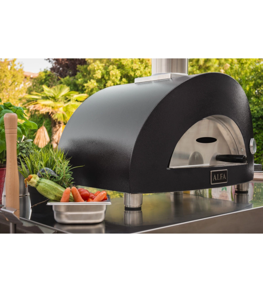 FORNO PIZZA A LEGNA ALFA "MODERNO" COLORE NERO 1 PIZZA
