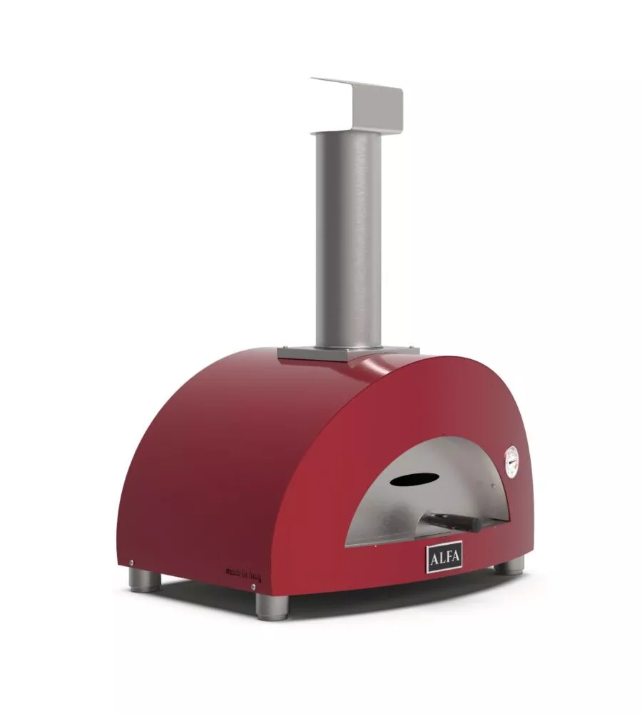 FORNO PIZZA A LEGNA ALFA "MODERNO" COLORE ROSSO 1 PIZZA