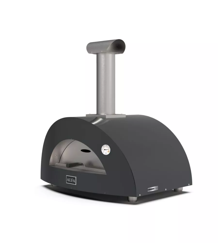 FORNO PIZZA A LEGNA ALFA "MODERNO" COLORE NERO 2 PIZZE