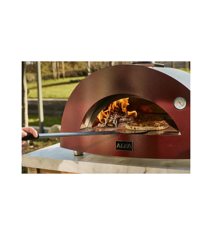 FORNO PIZZA A LEGNA ALFA "MODERNO" COLORE ROSSO 2 PIZZE