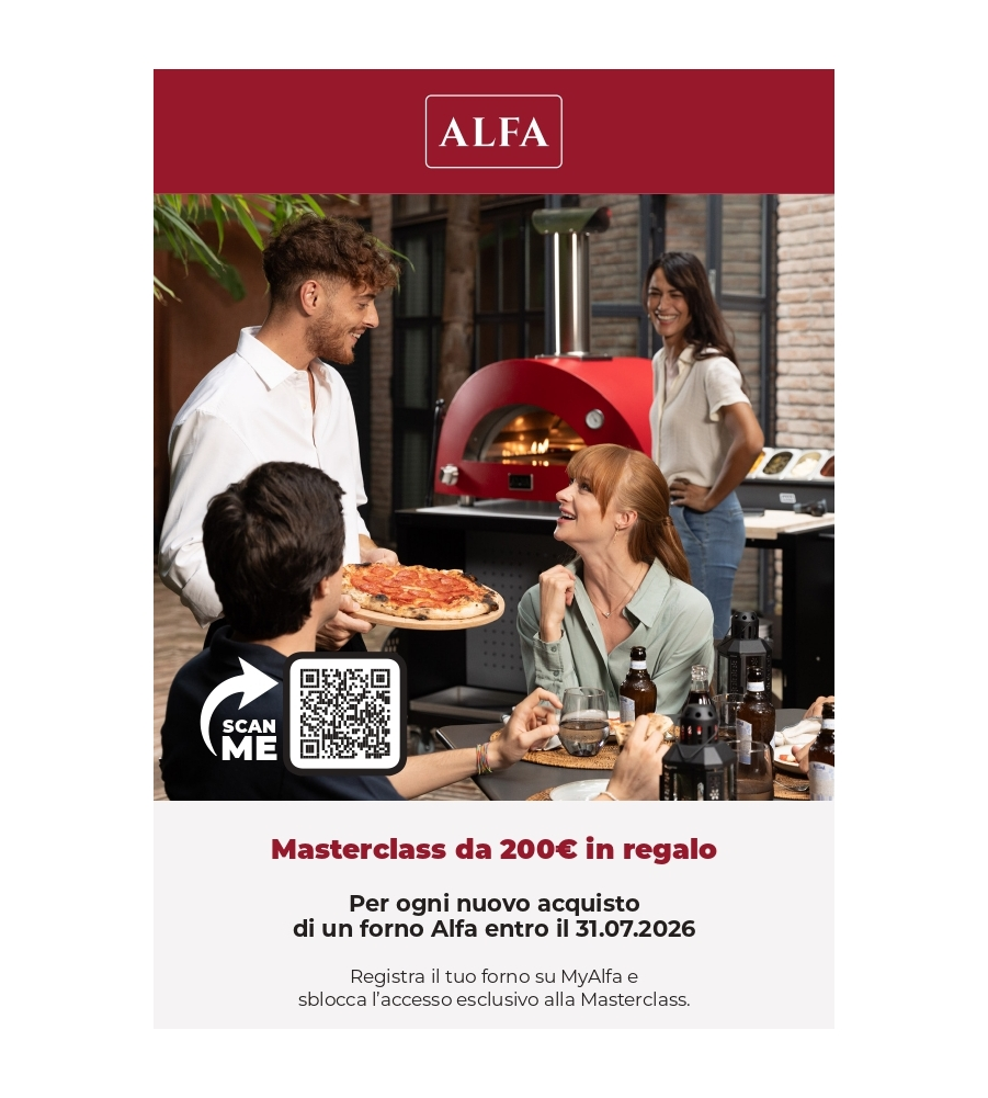 FORNO PIZZA A LEGNA ALFA "MODERNO" ROSSO 2 PIZZE