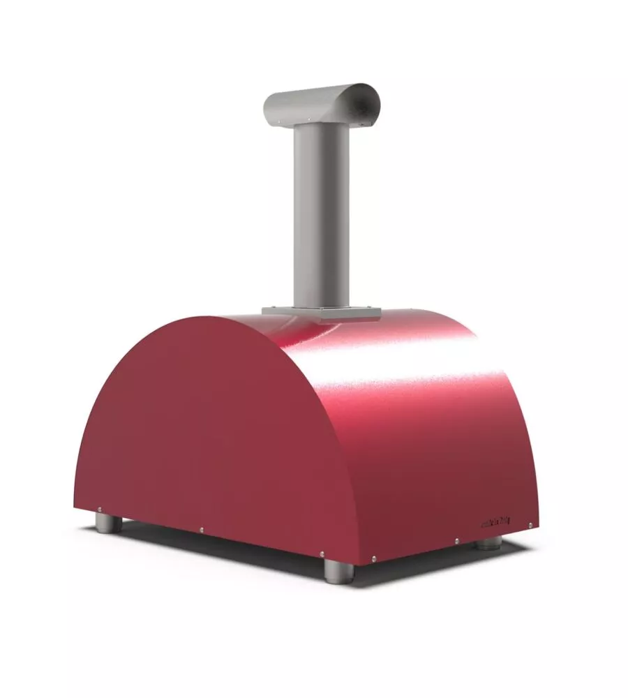 FORNO PIZZA A LEGNA ALFA "MODERNO" COLORE ROSSO 2 PIZZE