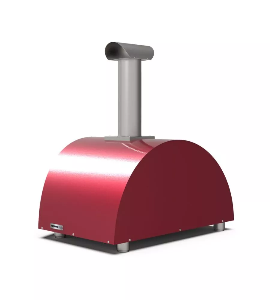 FORNO PIZZA A LEGNA ALFA "MODERNO" COLORE ROSSO 2 PIZZE