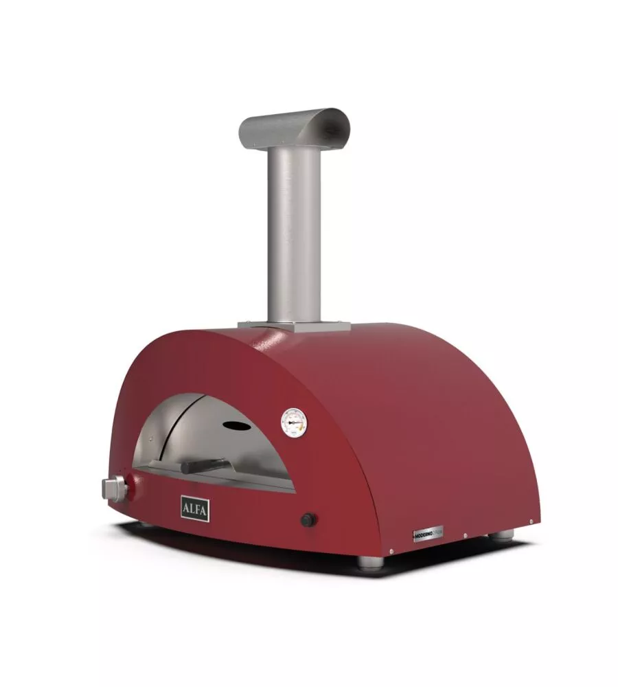 FORNO PIZZA A GAS ALFA "MODERNO" COLORE ROSSO 2 PIZZE
