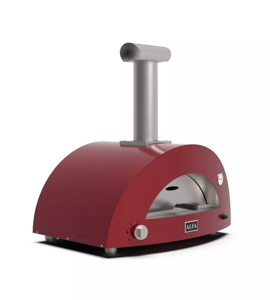 FORNO PIZZA A GAS ALFA "MODERNO" COLORE ROSSO 2 PIZZE