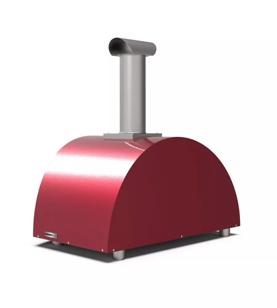 FORNO PIZZA A LEGNA ALFA "MODERNO" COLORE ROSSO 3 PIZZE