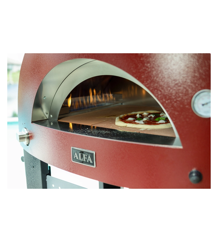 FORNO PIZZA A GAS ALFA "MODERNO" ROSSO 3 PIZZE