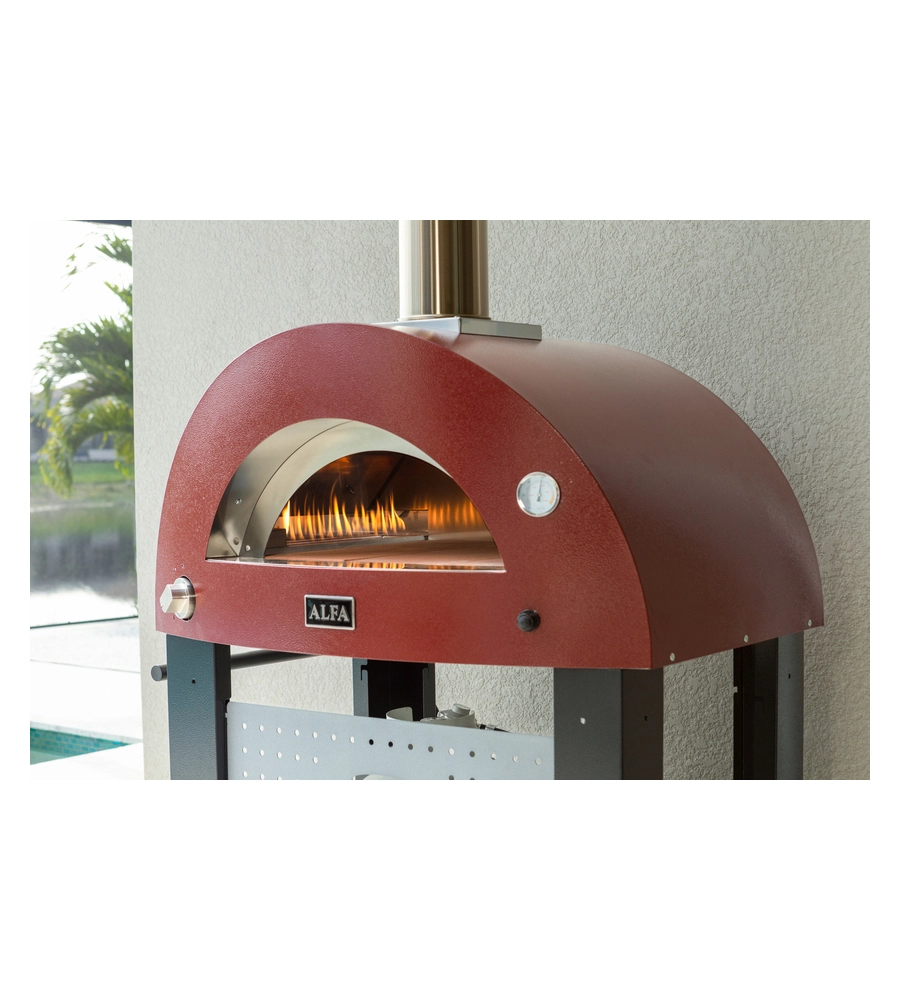 FORNO PIZZA A GAS ALFA "MODERNO" ROSSO 3 PIZZE
