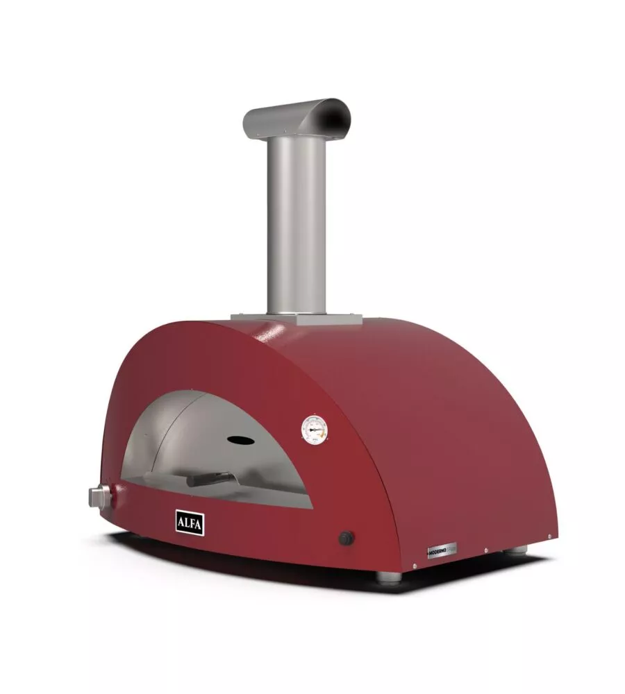FORNO PIZZA A GAS ALFA "MODERNO" ROSSO 3 PIZZE