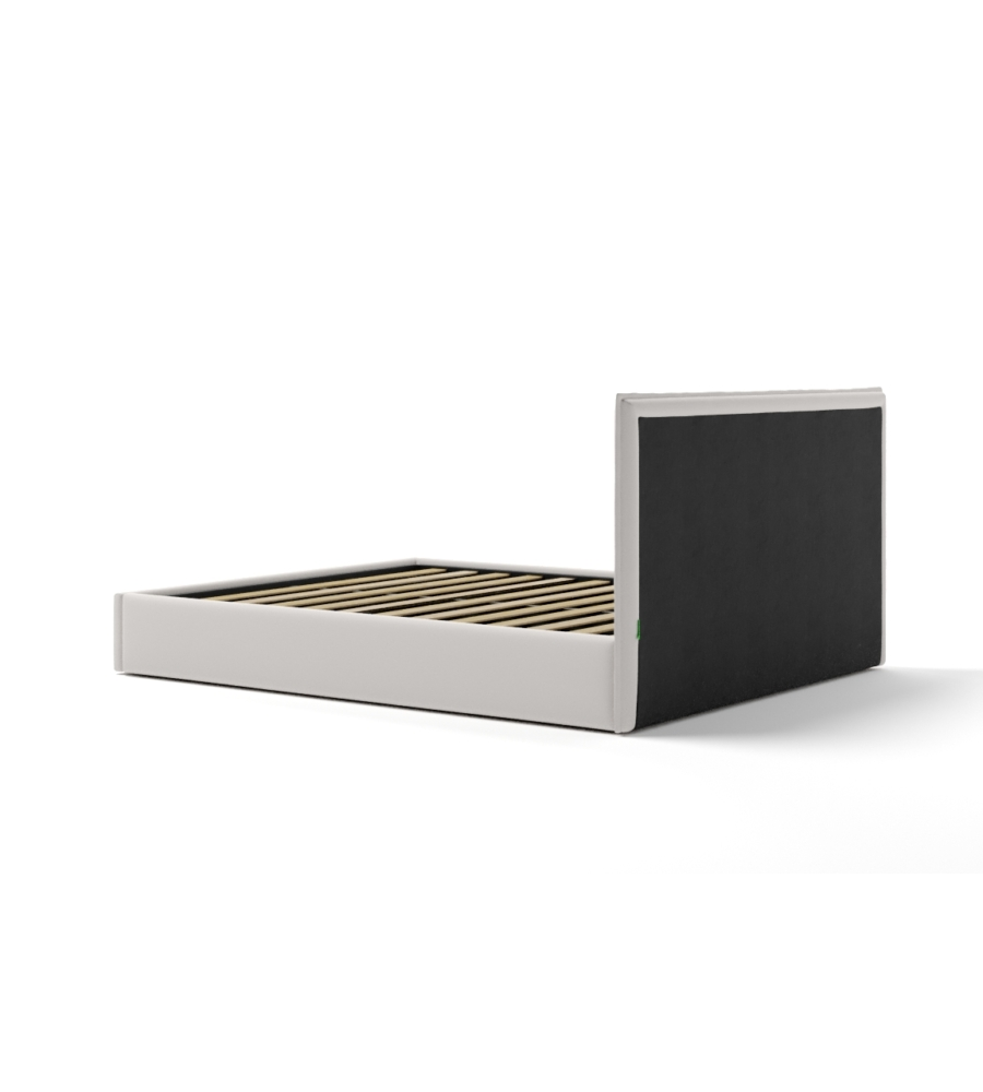LETTO MATRIMONIALE CONTENITORE "ZOOM" IN ECOPELLE BIANCO 160X190 CM