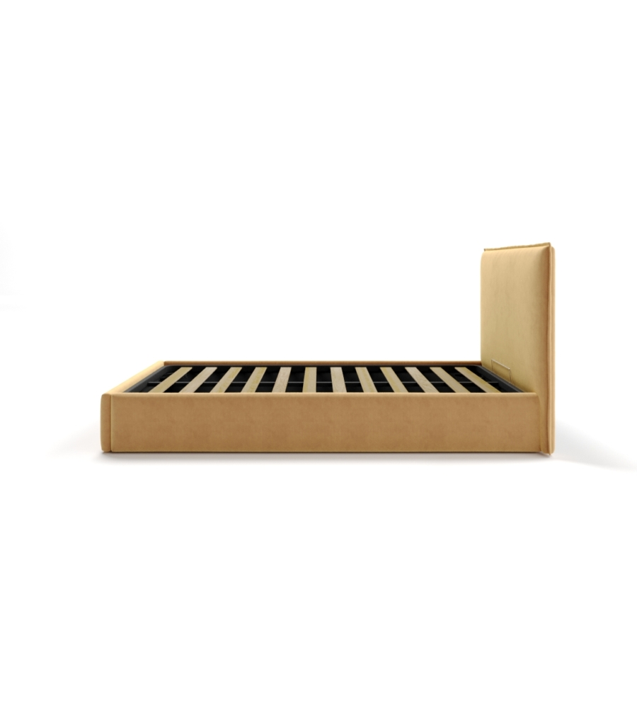 LETTO PIAZZA E MEZZA CONTENITORE "ZOOM" IN TESSUTO ARANCIONE 120X190 CM