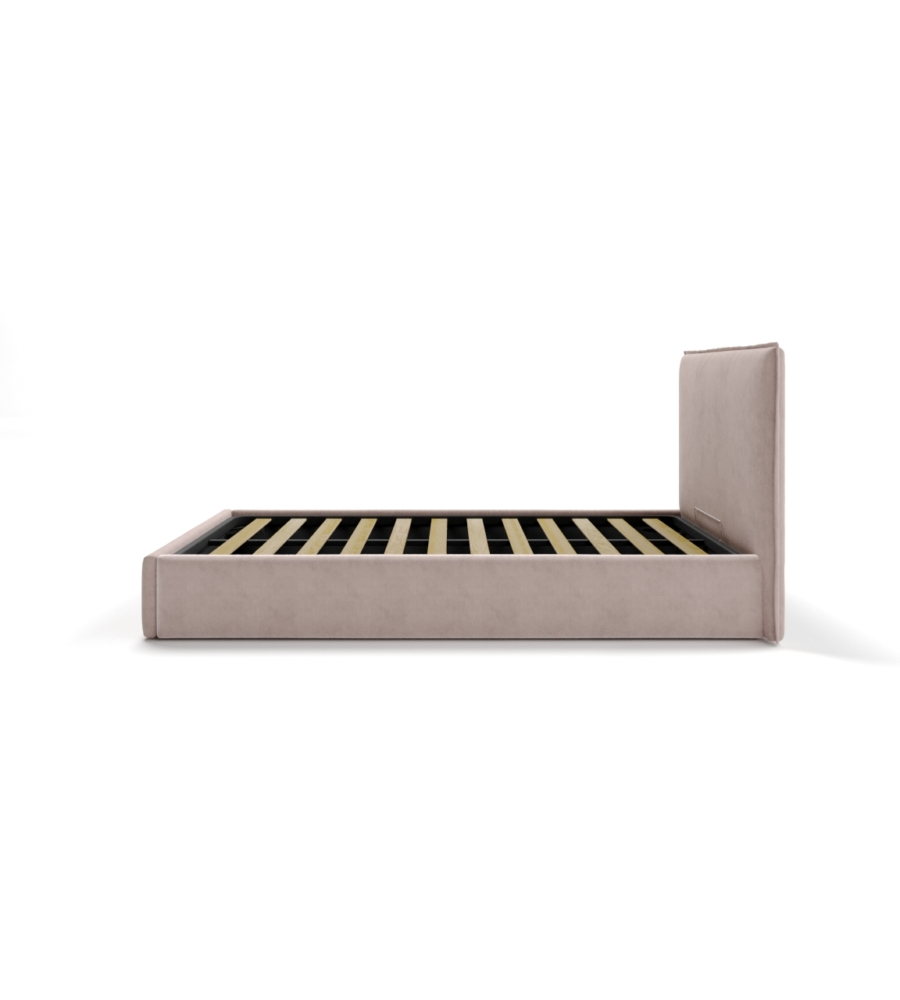LETTO PIAZZA E MEZZA CONTENITORE "ZOOM" IN TESSUTO ROSA 120X190 CM