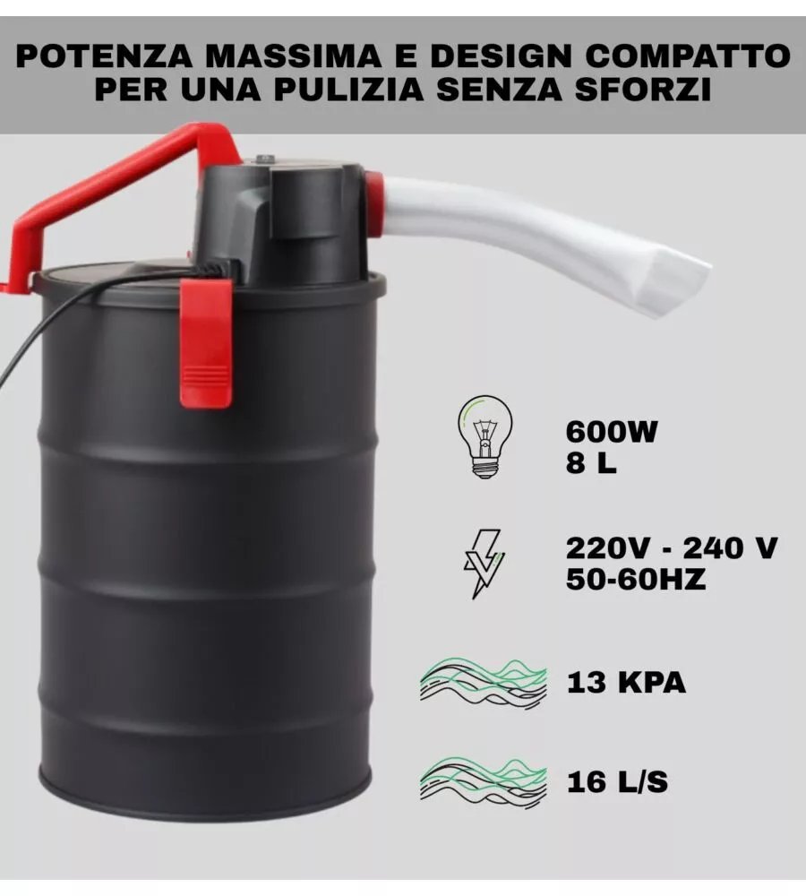 ASPIRACENERE ELETTRICO LARX "BABYASH" 600 W 8 LT