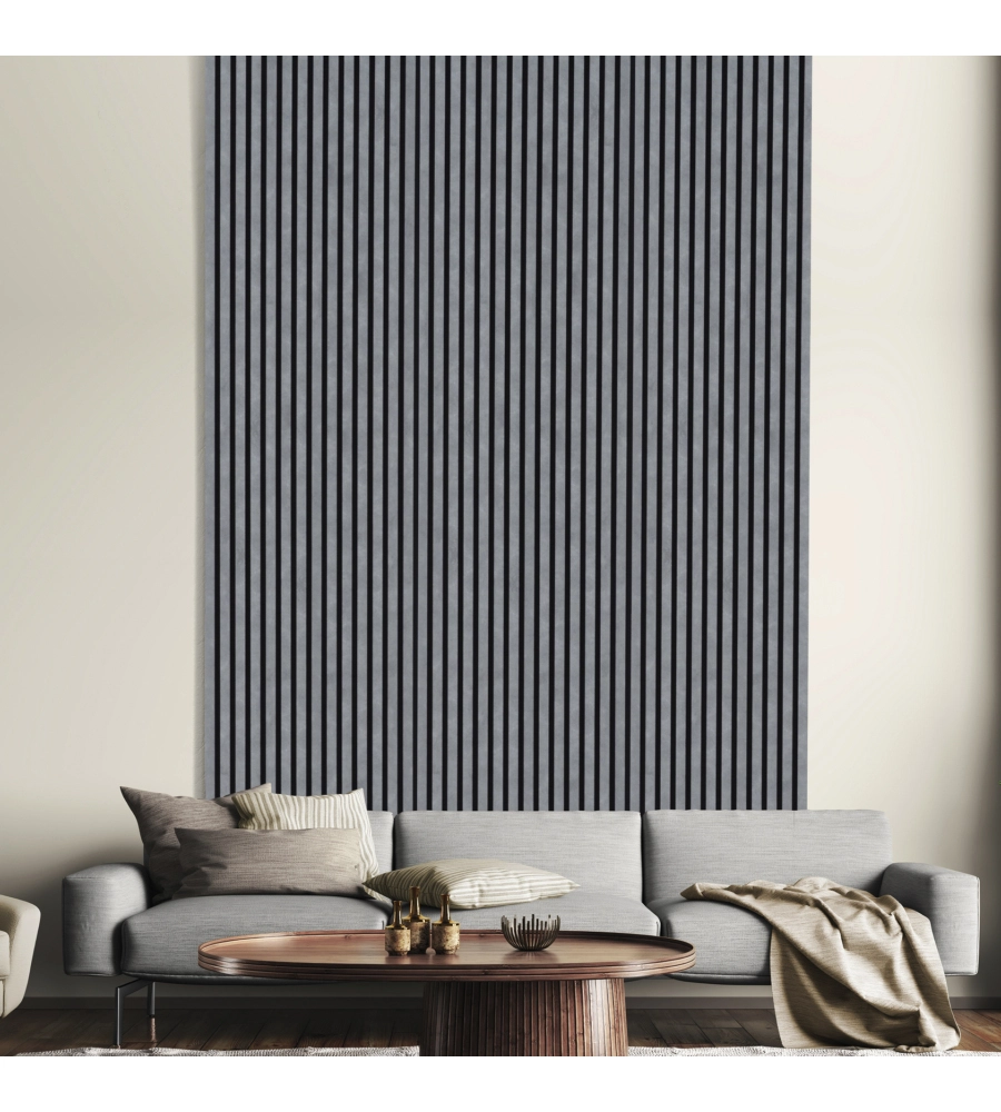 RIVESTIMENTO MURALE FONOASSORBENTE KIMONO "PREMIUM" CEMENTO, 19X572,5X1200 MM