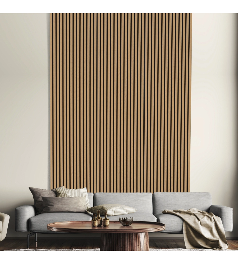 RIVESTIMENTO MURALE FONOASSORBENTE KIMONO "PREMIUM" ROVERE, 19X572,5X1200 MM