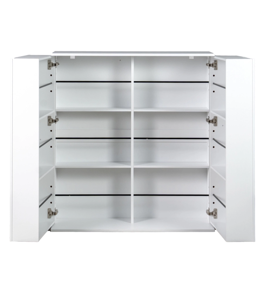 SCARPIERA 2 ANTE BELLAHOME CON ANTE SALVASPAZIO BIANCO 100X33,8X110 CM