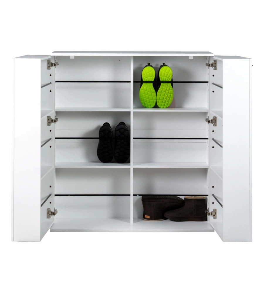 SCARPIERA 2 ANTE BELLAHOME CON ANTE SALVASPAZIO BIANCO 100X33,8X110 CM