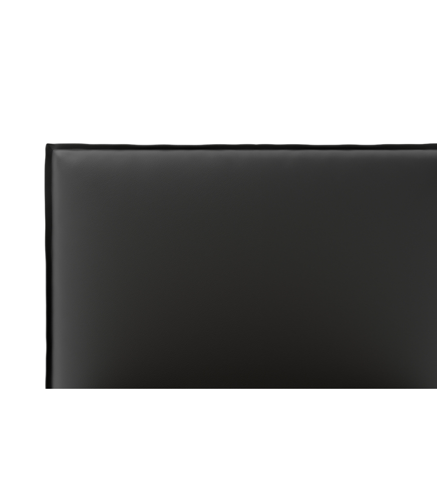 LETTO SINGOLO "ZOOM" IN ECOPELLE COLORE NERO CON RETE E CONTENITORE, 90X190 CM