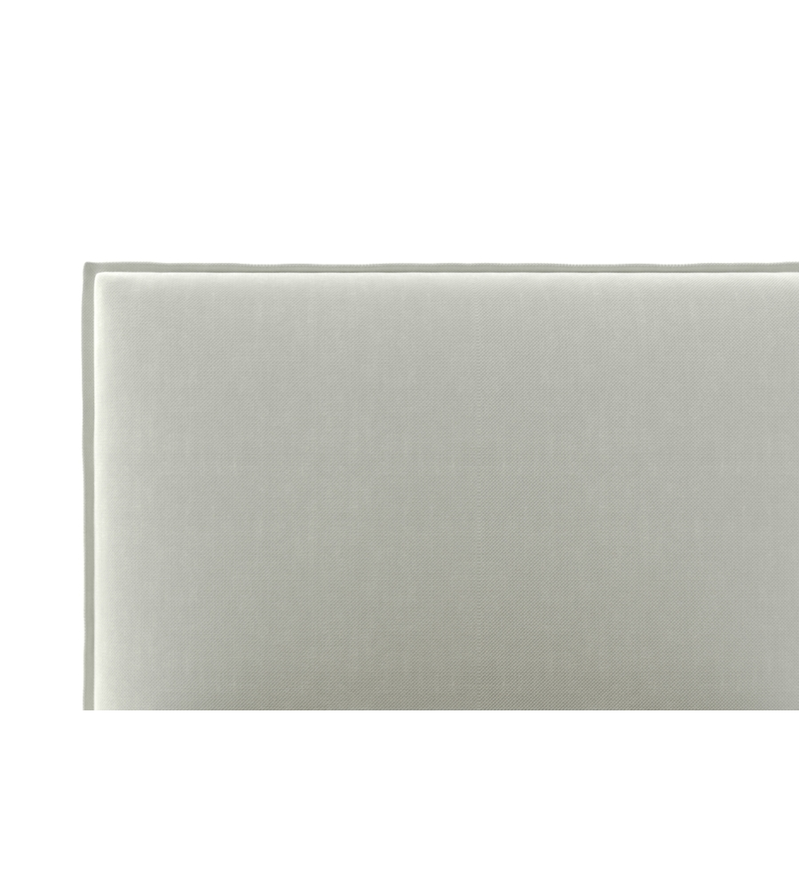 LETTO SINGOLO "ZOOM" IN TESSUTO COLORE BIANCO CON RETE E CONTENITORE, 90X190 CM