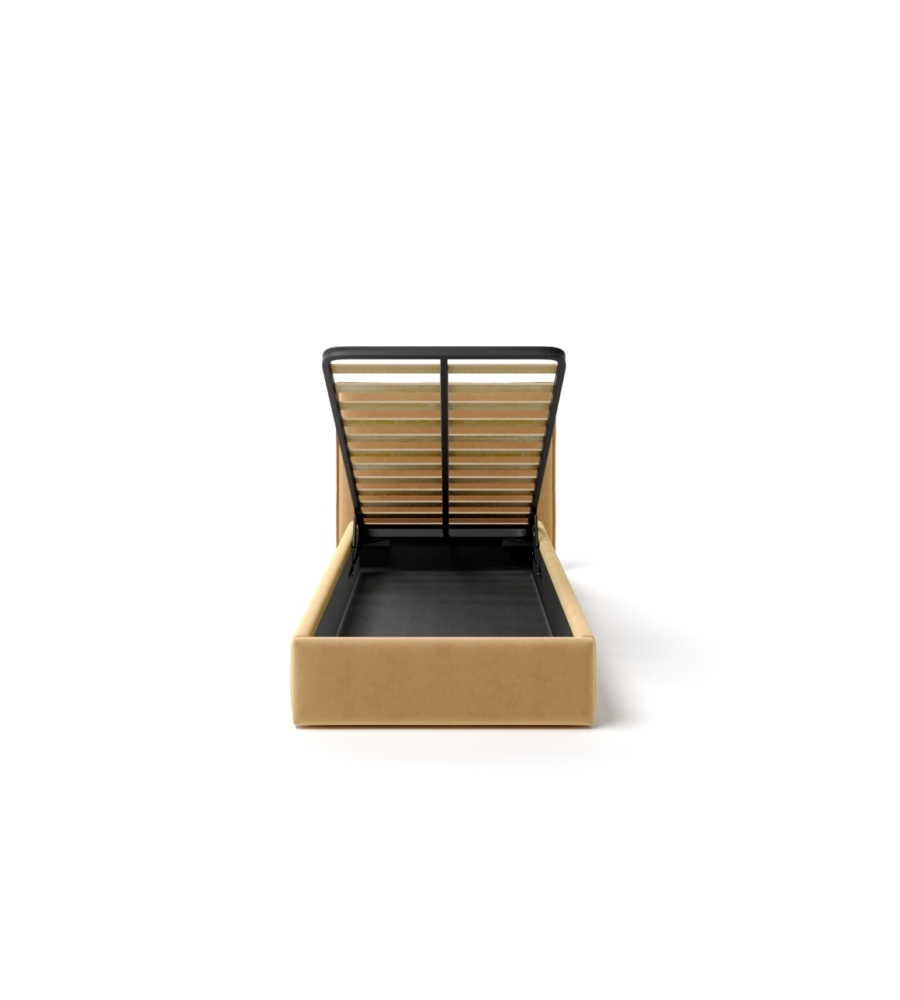LETTO SINGOLO CONTENITORE "ZOOM" IN TESSUTO ARANCIONE 90X190 CM