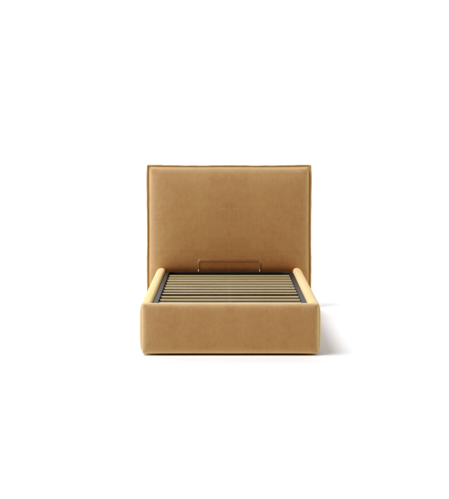 LETTO SINGOLO CONTENITORE "ZOOM" IN TESSUTO ARANCIONE 90X190 CM