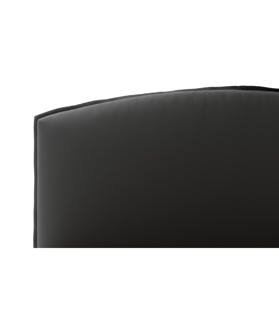 LETTO MATRIMONIALE CONTENITORE "MOON" IN ECOPELLE NERO 160X190 CM
