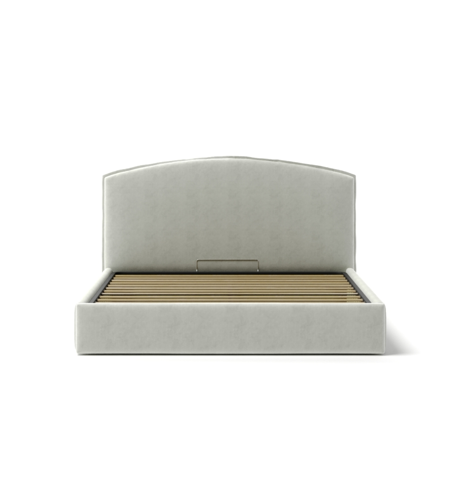 LETTO MATRIMONIALE CONTENITORE "MOON" IN TESSUTO BIANCO 160X190 CM