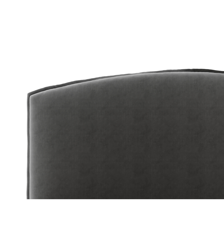 LETTO MATRIMONIALE CONTENITORE "MOON" IN TESSUTO GRIGIO 160X190 CM
