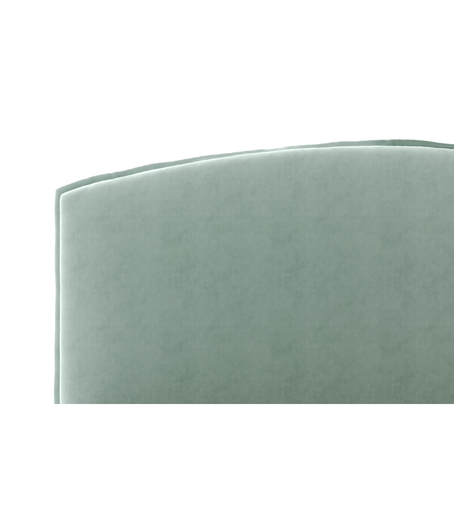 LETTO MATRIMONIALE CONTENITORE "MOON" IN TESSUTO CELESTE 160X190 CM