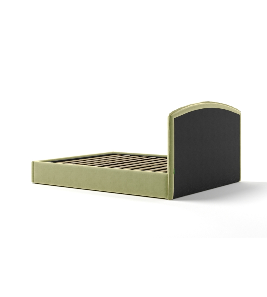 LETTO MATRIMONIALE CONTENITORE "MOON" IN TESSUTO VERDE 160X190 CM