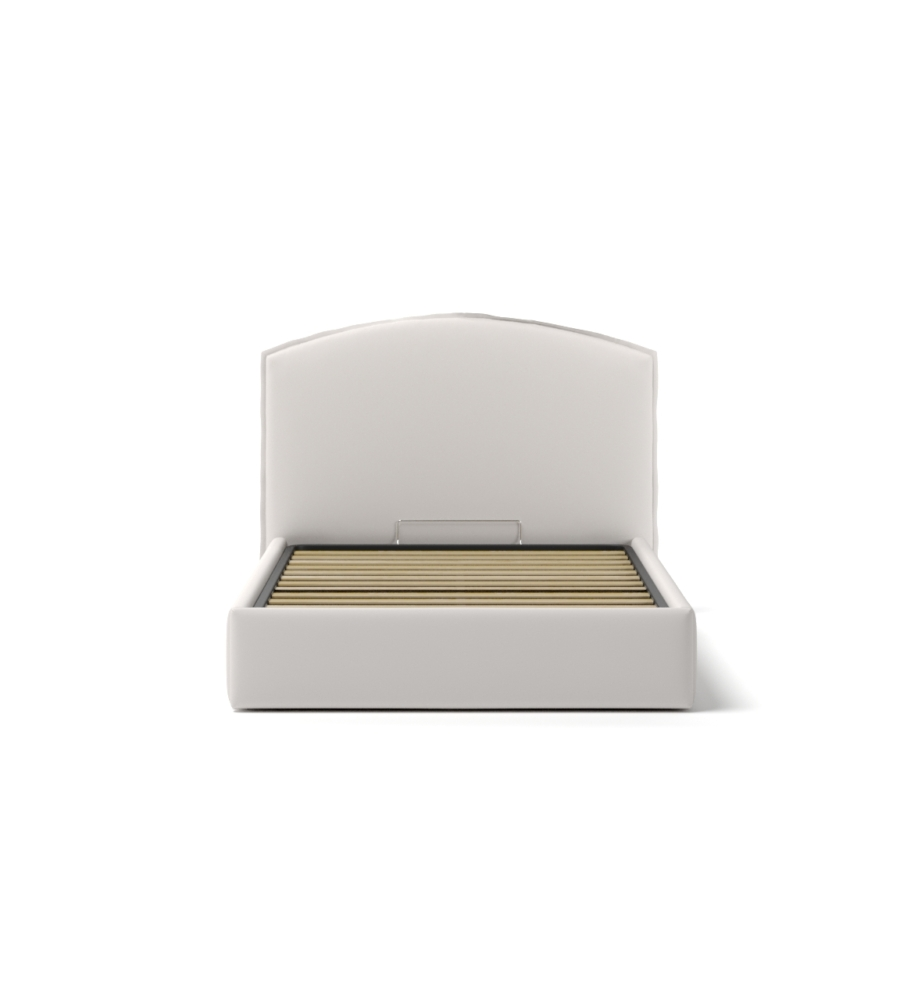 LETTO PIAZZA E MEZZA CONTENITORE "MOON" IN ECOPELLE BIANCO 120X190 CM