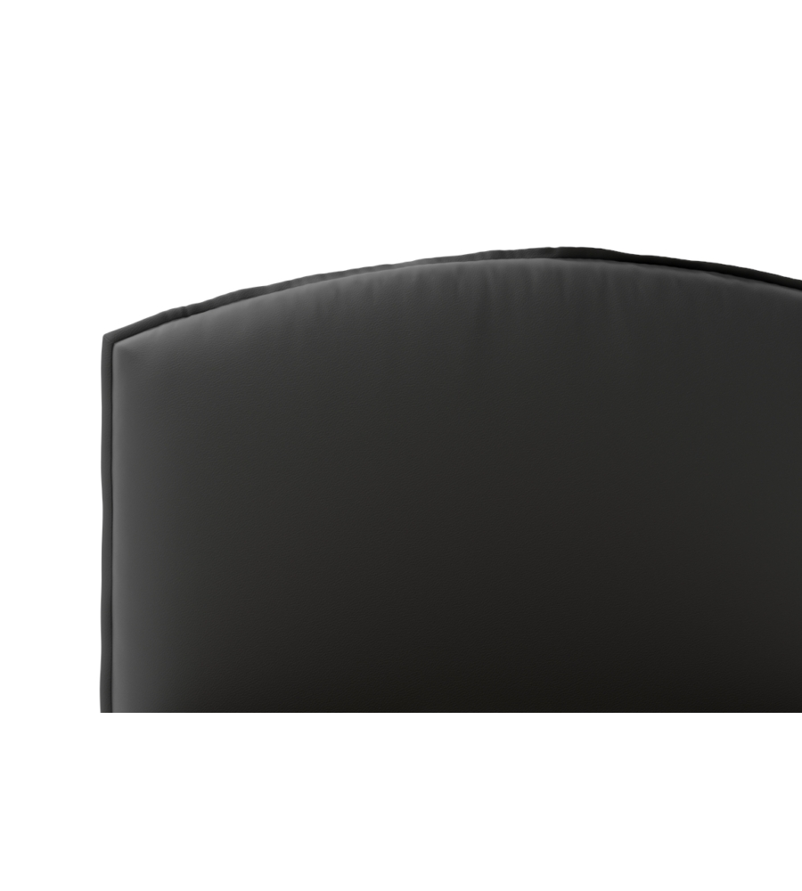 LETTO PIAZZA E MEZZA CONTENITORE "MOON" IN ECOPELLE NERO 120X190 CM
