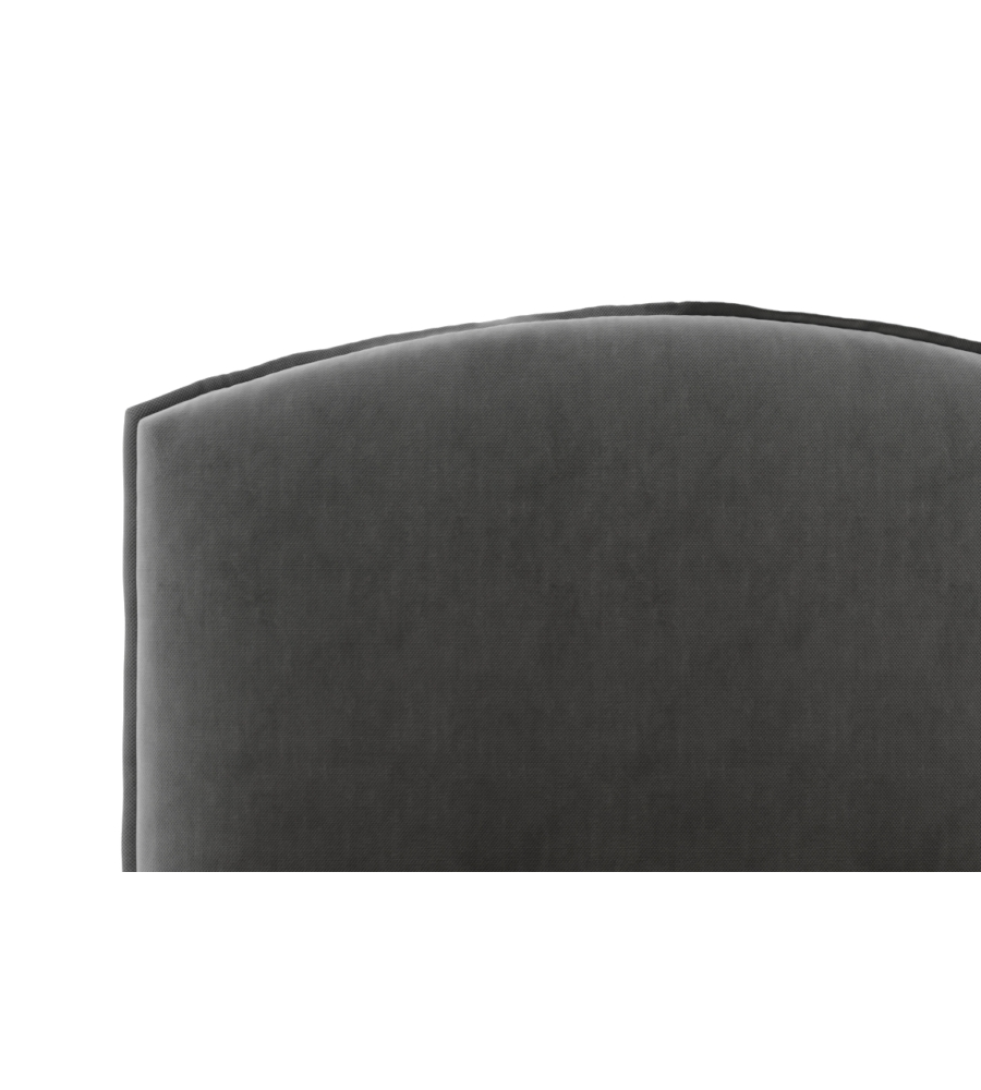 LETTO PIAZZA E MEZZA CONTENITORE "MOON" IN TESSUTO GRIGIO 120X190 CM