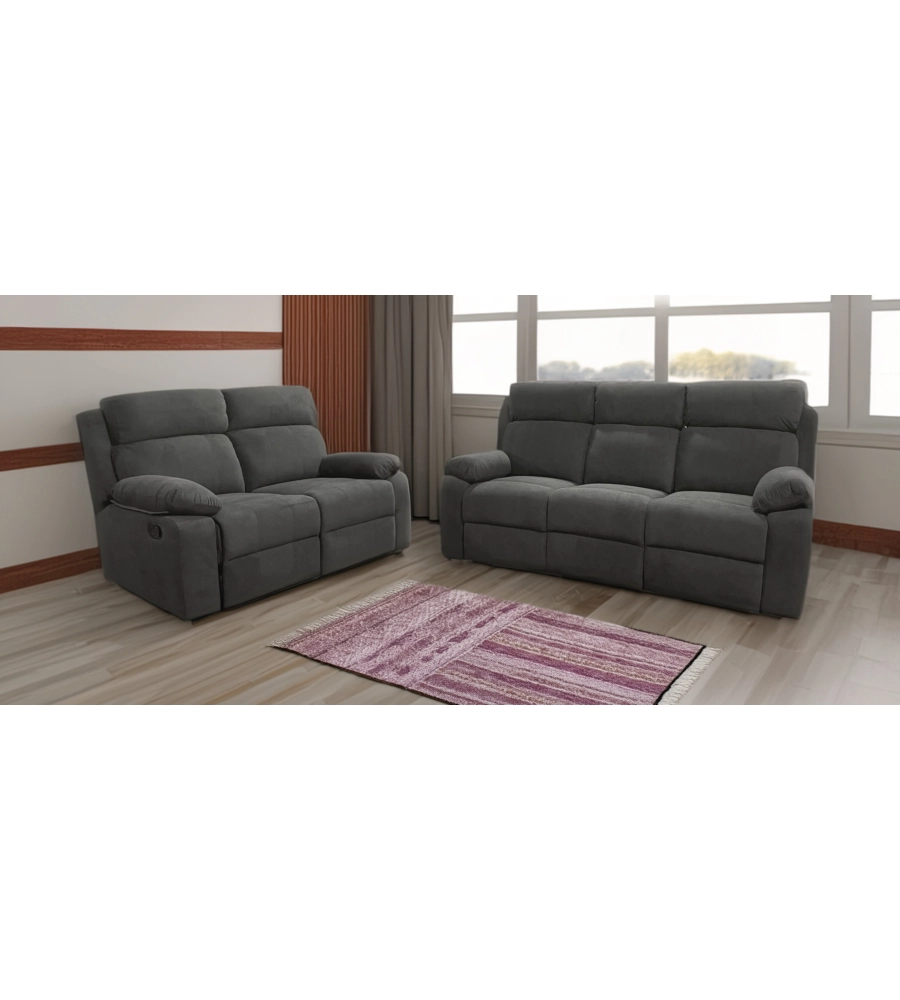 DIVANO 2 POSTI BELLAHOME "ANNIKA" CON RECLINER MANUALE, 145X93X101 CM