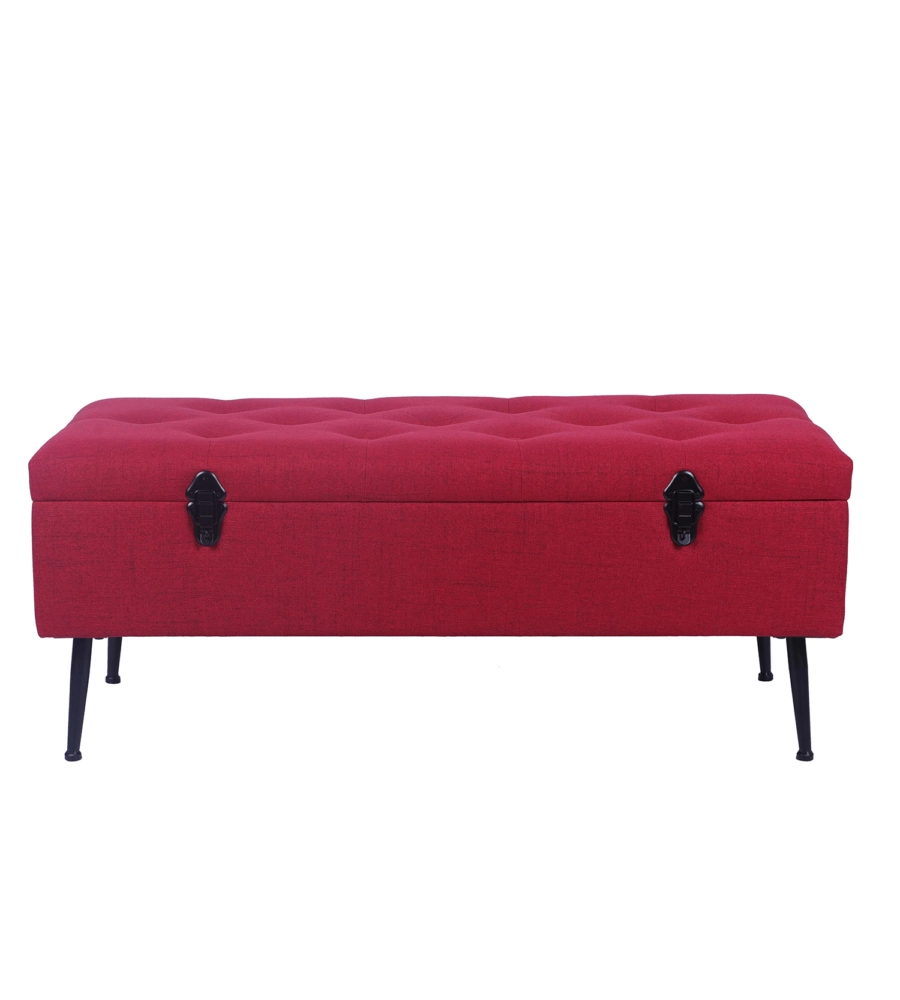 PANCHINA CONTENITORE BELLAHOME "LISA" IN TESSUTO BORDEAUX, 102X44X40 CM
