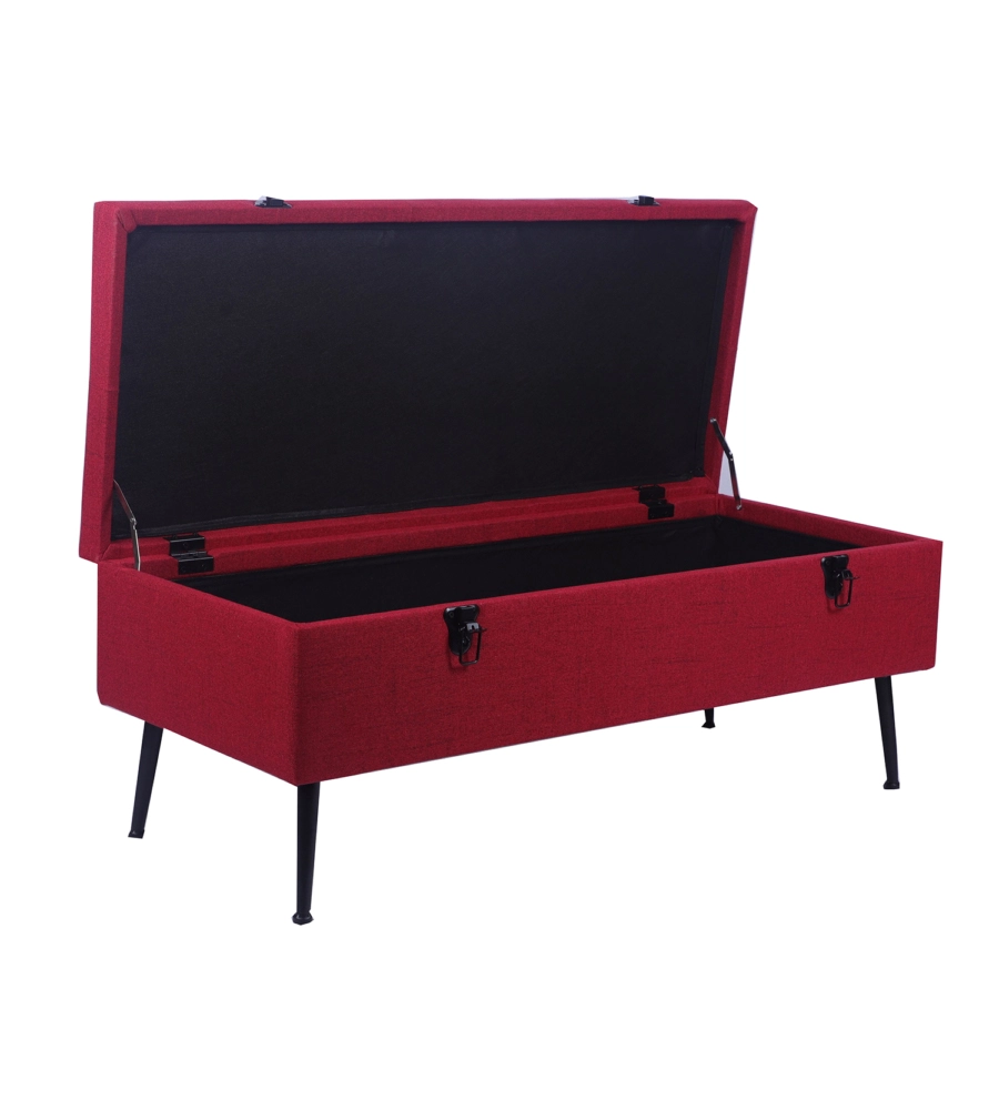 PANCHINA CONTENITORE BELLAHOME "LISA" IN TESSUTO BORDEAUX, 102X44X40 CM