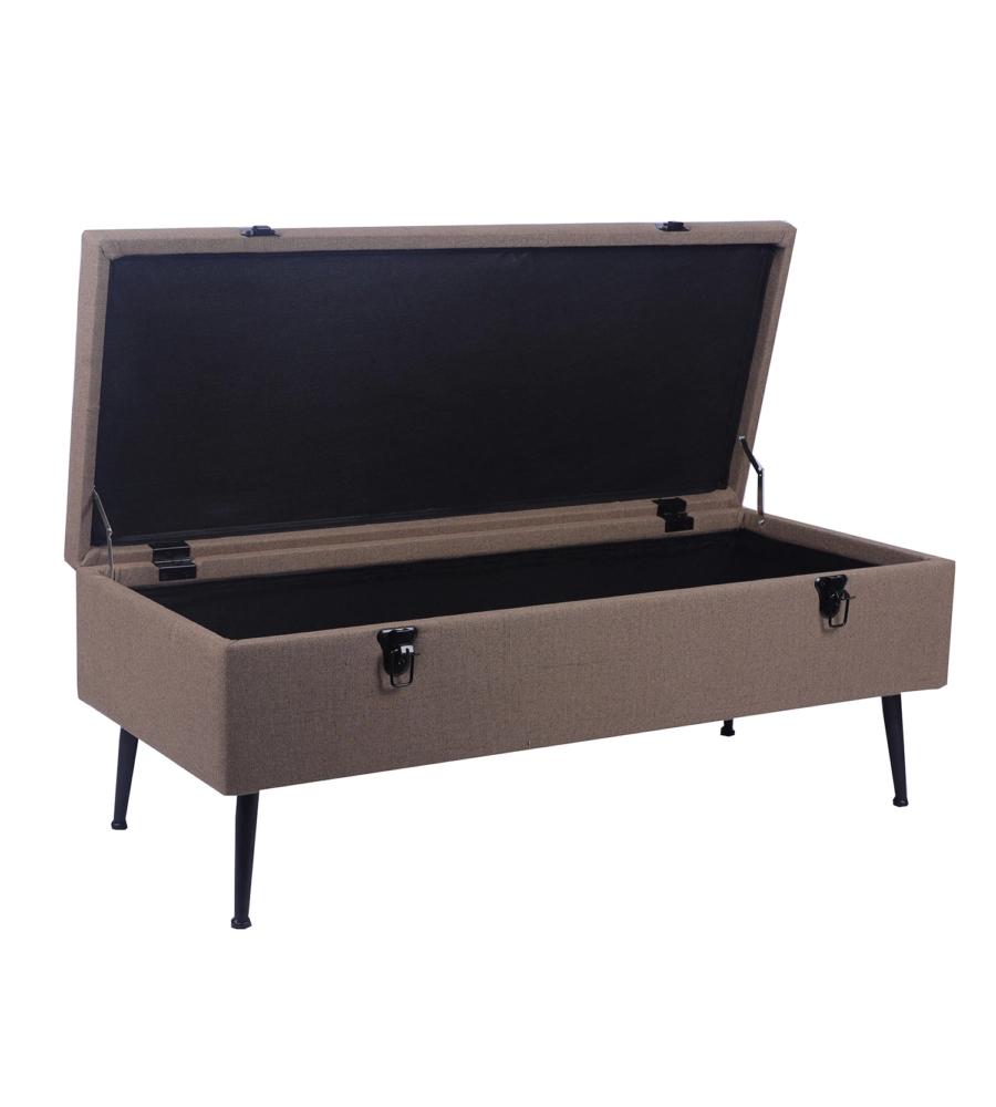 PANCHINA CONTENITORE BELLAHOME "LISA" IN TESSUTO MARRONE, 102X44X40 CM