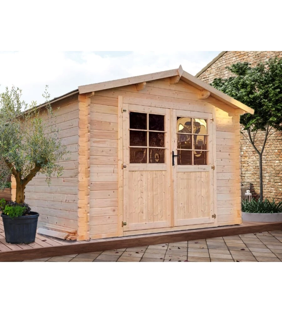 CASETTA IN LEGNO DA GIARDINO "DIANA" IN ABETE GREZZO 300X400X226 CM