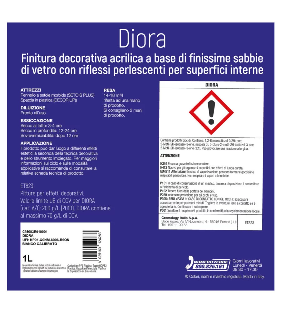 PITTURA DECORATIVA MAX MEYER "DIORA" COLORE BIANCO CALIBRATO, 1 LITRO