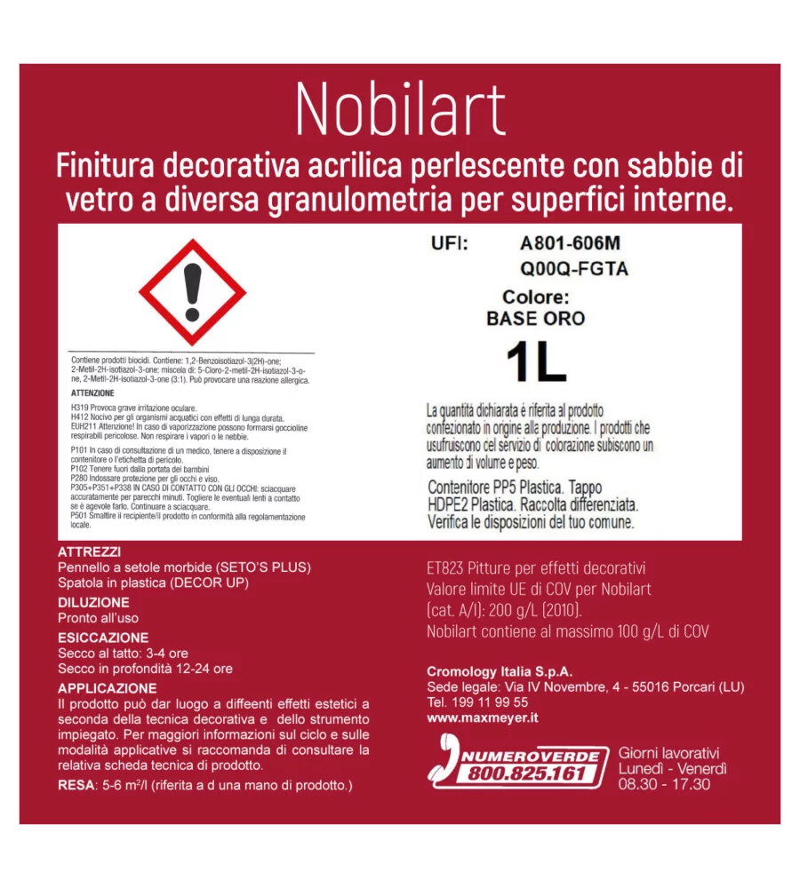 PITTURA DECORATIVA MAX MEYER "NOBIL ART" BASE ORO, 1 LITRO