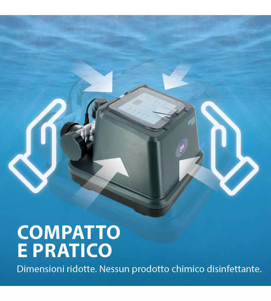 CLORINATORE SALINO PER ELETTROLISI GRE PER PISCINA DA 50 M³ 10 GR/H